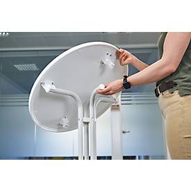 Stehtisch Quickstep ohne Sonnenschirmöffnung, desinfektionsmittelbeständig, Ø 700 mm, weiß