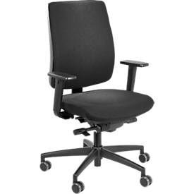 Steifensand Bürostuhl Ceto CT40, Synchronmechanik, mit Armlehnen, Flachsitz, schwarz