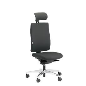 Steifensand bureaustoel CETO CT2450, synchroonmechanisme, zonder armleuningen, membraanzitting, met neksteun, grijs