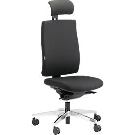 Steifensand bureaustoel CETO CT2450, synchroonmechanisme, zonder armleuningen, membraanzitting, met neksteun, zwart