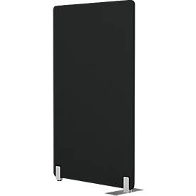 Stellwand Flex mit Standfuß, modular, 40 mm stark, B 800 x H 1800 mm, schwarz