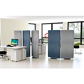 Stellwand Metropol, Sicht- & Geräuschschutz, drehbar, B 800 x T 400 x H 1700 mm, blau