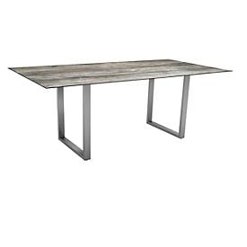 Kufentisch, wetterfest, Gestell Edelstahl, Tischplatte Silverstar 2.0