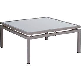 Lounge-Beistelltisch Lucy, wetterfest, mit Glasplatte, quadratisch