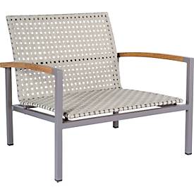Lounge-Sessel Lucy, wetterfest. Aluminiumgestell, textile Gurtbespannung