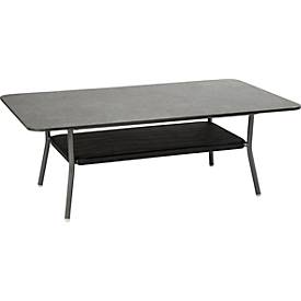 Lounge-Tisch Space, 130x80 cm, wetterfest, Aluminiumgestell, Ablagefach