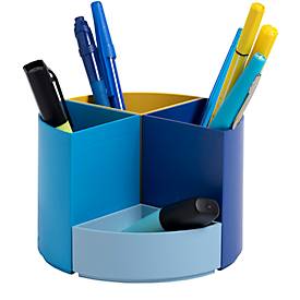 Stiftebox Exacompta BEE BLUE The Quarter, modulare Kreisform, 3 gleich hohe & 1 niedriges Viertel, stapelbar, Kunststoff, mehrfarbig