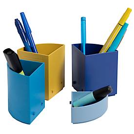 Stiftebox Exacompta BEE BLUE The Quarter, modulare Kreisform, 3 gleich hohe & 1 niedriges Viertel, stapelbar, Kunststoff, mehrfarbig