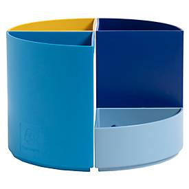 Stiftebox Exacompta BEE BLUE The Quarter, modulare Kreisform, 3 gleich hohe & 1 niedriges Viertel, stapelbar, Kunststoff, mehrfarbig