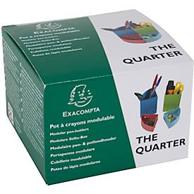 Stiftebox Exacompta THE QUARTER Aquarel, modulare Kreisform, 2 gleich hohe & 2 gleich niedrige Viertel, stapelbar, Kunststoff, mehrfarbig