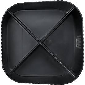 Stiftehalter HAN Karma, 4 unterschiedlich hohe Fächer, B 111 x H 105 x T 111 mm, recycelter Kunststoff, schwarz