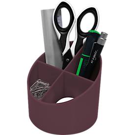 Stifteköcher Helit The Green Cross, 4 Fächer, Ø 110 x H 105 mm, Recyclingkunststoff, rot