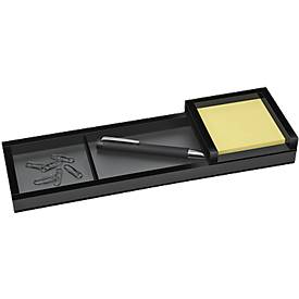 Stiftschale Wedo Black Office, schwarz mattiert/glänzend, 2 Fächer