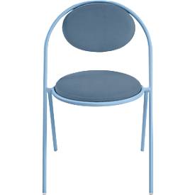 Stühle meet by Paperflow Saturne, 2er-Set, B 520 x T 540 x H 820 mm, Kunstleder, Blau/Blau