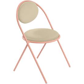 Stühle meet by Paperflow Saturne, 2er-Set, B 520 x T 540 x H 820 mm, Kunstleder, Rosa/Elfenbein