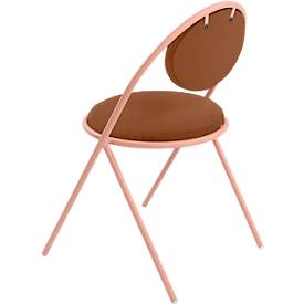 Stühle meet by Paperflow Saturne, 2er-Set, B 520 x T 540 x H 820 mm, Kunstleder, Rosa/Rost