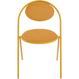 Stühle meet by Paperflow Saturne, 2er-Set, B 520 x T 540 x H 820 mm, Kunstleder, Safran/Safran