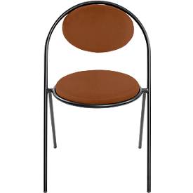 Stühle meet by Paperflow Saturne, 2er-Set, B 520 x T 540 x H 820 mm, Kunstleder, Schwarz/Rost