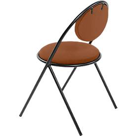 Stühle meet by Paperflow Saturne, 2er-Set, B 520 x T 540 x H 820 mm, Kunstleder, Schwarz/Rost