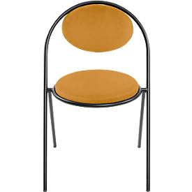 Stühle meet by Paperflow Saturne, 2er-Set, B 520 x T 540 x H 820 mm, Kunstleder, Schwarz/Safran