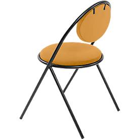 Stühle meet by Paperflow Saturne, 2er-Set, B 520 x T 540 x H 820 mm, Kunstleder, Schwarz/Safran