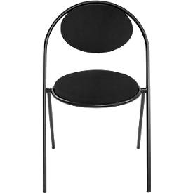 Stühle meet by Paperflow Saturne, 2er-Set, B 520 x T 540 x H 820 mm, Kunstleder, Schwarz/Schwarz