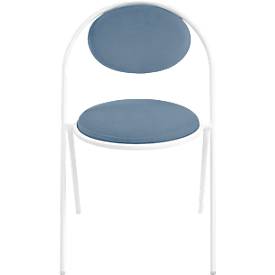Stühle meet by Paperflow Saturne, 2er-Set, B 520 x T 540 x H 820 mm, Kunstleder, Weiß/Blau