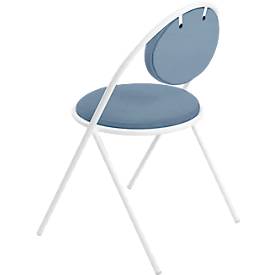Stühle meet by Paperflow Saturne, 2er-Set, B 520 x T 540 x H 820 mm, Kunstleder, Weiß/Blau