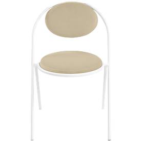 Stühle meet by Paperflow Saturne, 2er-Set, B 520 x T 540 x H 820 mm, Kunstleder, Weiß/Elfenbein