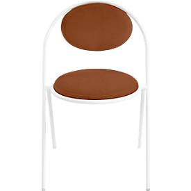 Stühle meet by Paperflow Saturne, 2er-Set, B 520 x T 540 x H 820 mm, Kunstleder, Weiß/Rost