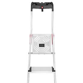 Stufenstehleiter Hailo L80 ComfortLine, EN 131, mit Multifunktionsschale & XXL-Stufen, bis 150 kg, 3 Stufen