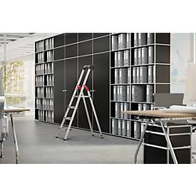 Stufenstehleiter Hailo L80 ComfortLine, EN 131, mit Multifunktionsschale & XXL-Stufen, bis 150 kg, 3 Stufen