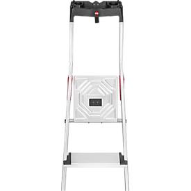 Stufenstehleiter Hailo L80 ComfortLine, EN 131, mit Multifunktionsschale & XXL-Stufen, bis 150 kg, 5 Stufen
