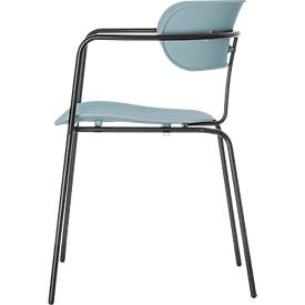 Stuhl BISTRO, stapelbar bis zu 4 Stück, B 535 x T 545 x H 760 mm, Stahlrohr & Polypropylen, blau, 2 Stück