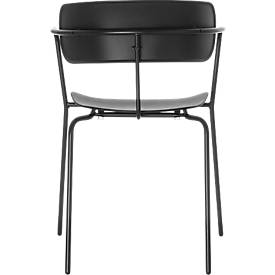 Stuhl BISTRO, stapelbar bis zu 4 Stück, B 535 x T 545 x H 760 mm, Stahlrohr & Polypropylen, schwarz, 2 Stück