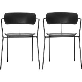 Stuhl BISTRO, stapelbar bis zu 4 Stück, B 535 x T 545 x H 760 mm, Stahlrohr & Polypropylen, schwarz, 2 Stück