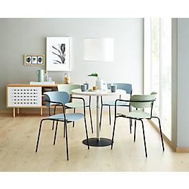 Stuhl BISTRO, stapelbar bis zu 4 Stück, B 535 x T 545 x H 760 mm, Stahlrohr & Polypropylen, schwarz, 2 Stück