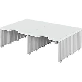 styro® Sortierstation styrodoc Jumbo, DIN C4, 1 Etage/2-reihig/2 Fächer, grau