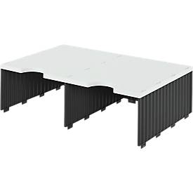styro® Sortierstation styrodoc Jumbo, DIN C4, 1 Etage/2-reihig/2 Fächer, schwarz