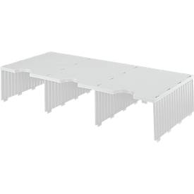 styro® Sortierstation styrodoc Jumbo, DIN C4, 1 Etage/3-reihig/3 Fächer, grau