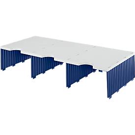 styro® Sortierstation styrodoc Jumbo, DIN C4, 1 Etagen/3-reihig/3 Fächer, blau