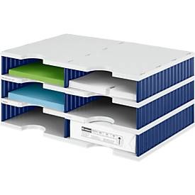 styro® Sortierstation styrodoc Standard, DIN C4, 3 Etagen/2-reihig/6 Fächer, grau/blau