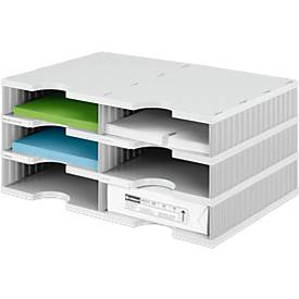styro® Sortierstation styrodoc Standard, DIN C4, 3 Etagen/2-reihig/6 Fächer, grau/grau