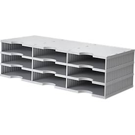 styro® Sortierstation styrodoc Standard, DIN C4, 3 Etagen/3-reihig/9 Fächer, grau/grau