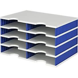 styro® Sortierstation styrodoc Standard, DIN C4, 4 Etagen/2-reihig/8 Fächer, grau/blau