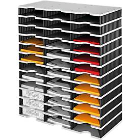 styro® Sortierstation styrodoc Standard SET, DIN C4, 12 Etagen/3-reihig/36 Fächer grau/schwarz