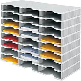 styro® Sortierstation styrodoc Standard SET, DIN C4, 8 Etagen/3-reihig/24 Fächer, grau/grau