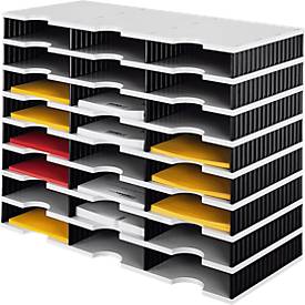 styro® Sortierstation styrodoc Standard SET, DIN C4, 8 Etagen/3-reihig/24 Fächer, grau/schwarz