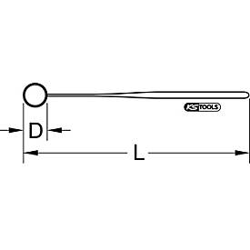 Suchspiegel mit Schutzisolierung, 21mm, 175mm