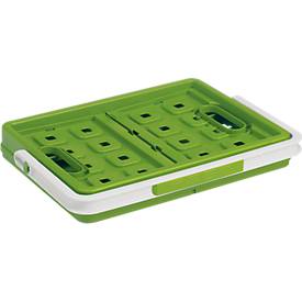 Sunware Klappbox Square, Inhalt 24 Liter, mit Griff, grün/weiß